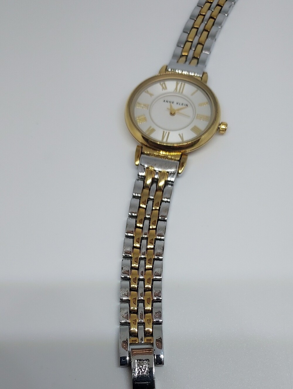 Vintage Anne Klein Two-Tone Gold & Silver Roman Numeral Bracelet Watch - Picture 6 of 12